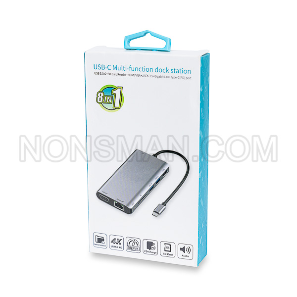 8 in 1 USB Type C hub