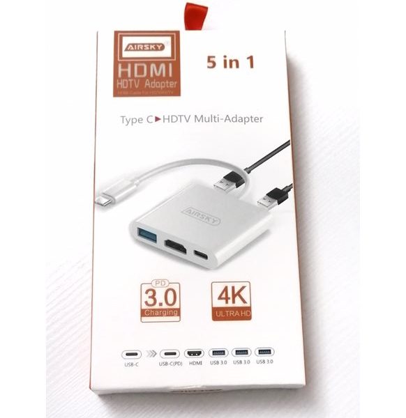 Airsky 5 In 1 Universal Type-C Adapter Best Quality